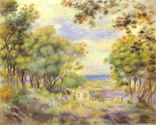 Landscape at Beaulieu,1899 - Pierre-Auguste Renoir painting on canvas